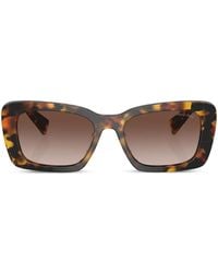 Miu Miu - Tortoiseshell-effect Square-frame Sunglasses - Lyst