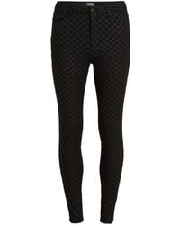 KARL LAGERFELD - Monogram-Print Shimmer Skinny Jeans - Lyst