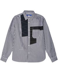 Junya Watanabe - Striped Patchwork Cotton Shirt - Lyst