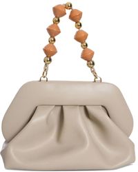 THEMOIRÈ - Tia Ruched Leather Clutch Bag - Lyst