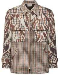 Pierre Louis Mascia - Houndstooth-Patterned Patchwork Jacket - Lyst