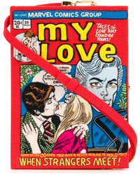 Olympia Le-Tan When Strangers Meet Strapped Book Clutch - Red