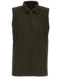 Homme Plissé Issey Miyake - July Pleated Sleeveless Polo Shirt - Lyst