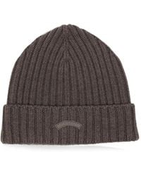 Paul & Shark - Ribbed-Knit Logo-Patch Beanie Hat - Lyst