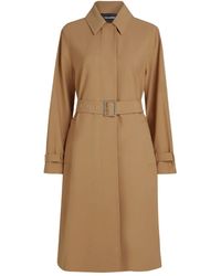 KARL LAGERFELD - Pleated Belted Trench Coat - Lyst