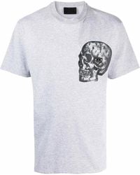 Philipp Plein - Skull-Print Cotton-Blend T-Shirt - Lyst