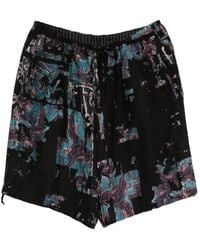 Yohji Yamamoto - Abstract-Print Wide-Leg Shorts - Lyst