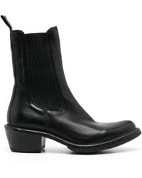 Moma - Pointed-Toe Ankle Leather Boots - Lyst
