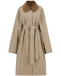 Barbour - Reagan Corduroy Collar Belted Coat - Lyst