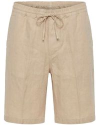 120% Lino - Drawstring Linen Shorts - Lyst