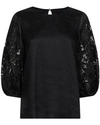 Max Mara - Broderie-Anglaise Macramé-Sleeve Blouse - Lyst