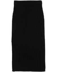 Allude - Ribbed-Knit Midi Skirt - Lyst