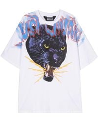 Just Cavalli - Panther-print Cotton T-shirt - Lyst