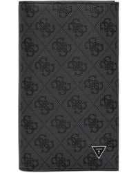 Guess - Monogram-Pattern Logo-Plaque Leather Passport Holder - Lyst