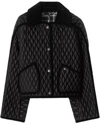 Burberry - Quilted Corduroy Trimmed Jacket - Lyst