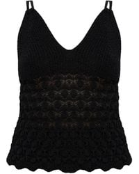 Akep - Top De Punto Con Cuello En V - Lyst