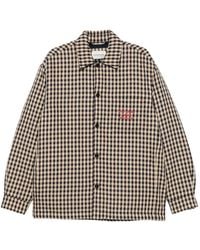 Drole de Monsieur - Gingham-Check Slogan-Print Cotton Overshirt - Lyst