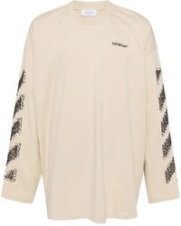 Off-White c/o Virgil Abloh - Logo-Embroidered Long-Sleeved T-Shirt - Lyst