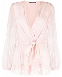 Alberta Ferretti - Wrap-Style Blouse - Lyst