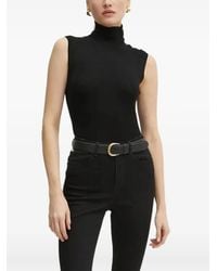 BOSS - Ribbed High-Neck Sleeveless Top - Lyst