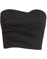 Cortana - Brenna Strapless Draped Top - Lyst