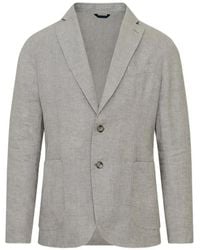 Patrick Assaraf - Single-Breasted Linen Chambray Blazer - Lyst