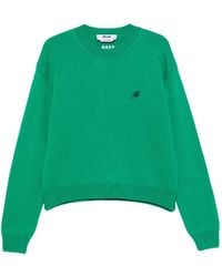 MSGM - Logo-Embroidered Crew Neck Sweater - Lyst