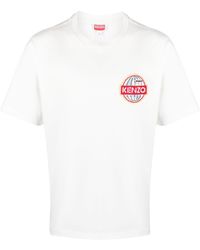 KENZO - T-shirt en coton à patch logo - Lyst
