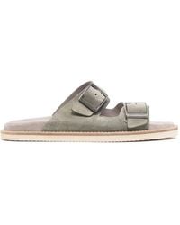 Brunello Cucinelli - Buckled-Strap Slides - Lyst