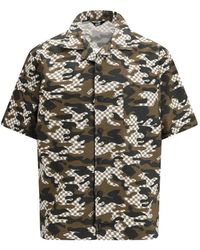 Gcds - Camisa A Cuadros Con Motivo Militar - Lyst