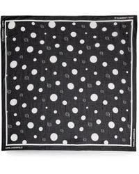 KARL LAGERFELD - Polka-Dot Logo-Print Scarf - Lyst
