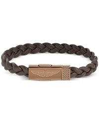 Aston Martin Watches - Braided Leather Bracelet - Lyst