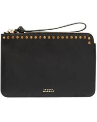 Isabel Marant - Leather Zip Clutch Bag - Lyst