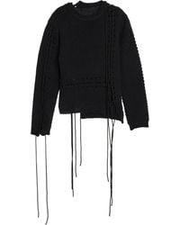 Y's Yohji Yamamoto - Jersey envejecido con cordones - Lyst