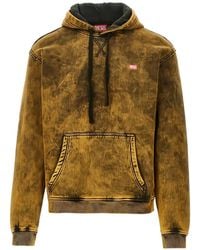 DIESEL - Acid-Wash Logo-Patch Hoodie - Lyst