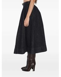 Self-Portrait - Flared Midi-Rok Met Ceintuur - Lyst