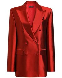 Dolce & Gabbana - Double-Breasted Mikado Jacket - Lyst