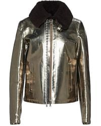 Jil Sander - Metallic Shearling-Collar Jacket - Lyst