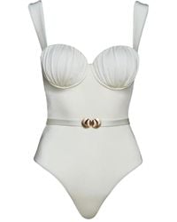 Noire Swimwear - Belted Ruched Balconette Swimsuit - Lyst