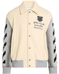 Off-White c/o Virgil Abloh - Logo-Embroidered Varsity Jacket - Lyst