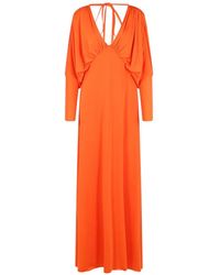 Raquel Diniz - Gestuftes Maxikleid mit V-Ausschnitt - Lyst