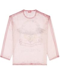 DIESEL - Haut En Chiffon Transparent À Motif De Concert - Lyst