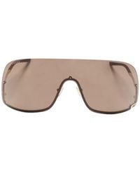 Gucci - Square-G-Motif Shield-Frame Sunglasses - Lyst