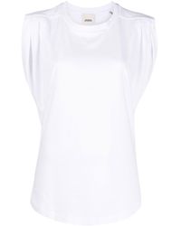 Isabel Marant - Ruched-sleeve Cotton T-shirt - Lyst