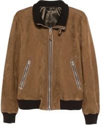 Tom Ford - Chaqueta bómber de ante con cremallera - Lyst