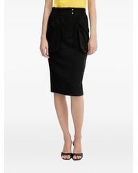 Pinko - Elasticated Cotton Midi Skirt - Lyst