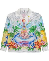CASABLANCA - Better Days Cuban-Collar Printed Long-Sleeve Shirt - Lyst