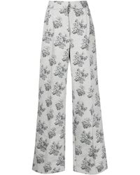 Maison Kitsuné - Floral-jacquard Straight-leg Trousers - Lyst