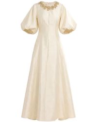 Baruni - Jawher Embellished Puff-Sleeve Maxi Gown - Lyst