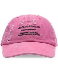 JUNGLES JUNGLES - Distressed Embroidered Cap - Lyst